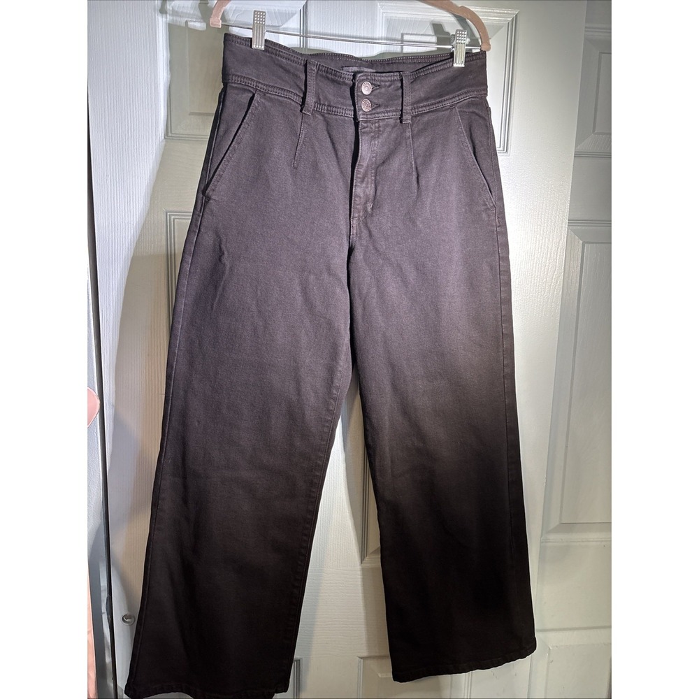 Banana Republic High‎ Rise Wide Leg Black Denim Jeans Sz 29 Women's